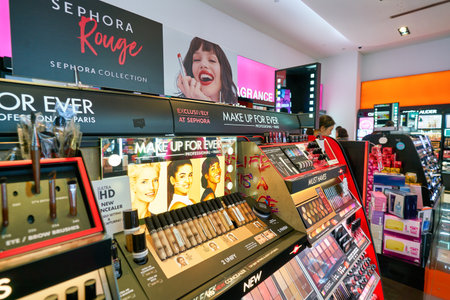 SINGAPORE - APRIL 03, 2019: interior shot of Sephora store in Singapore.のeditorial素材