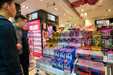 HONG KONG, CHINA - CIRCA JANUARY, 2019: interior shot of a store in Hong Kong.