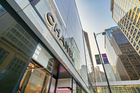 HONG KONG, CHINA - CIRCA JANUARY, 2019: Chanel brand name seen over store entrance in Hong Kong.