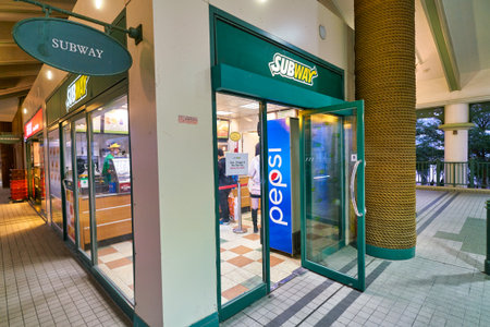 HONG KONG, CHINA - CIRCA JANUARY, 2019: entrance to Subway restaurant in Hong Kong. Subway is an...