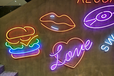 HONG KONG, CHINA - JANUARY 23, 2019: signs seen at a store in New Town Plaza shopping mall.のeditorial素材