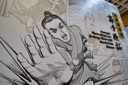 HONG KONG - JANUARY 23, 2019: character from Jin Yong's Wuxia novels seen at Hong Kong Heritage...