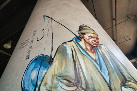 HONG KONG - JANUARY 23, 2019: character from Jin Yong's Wuxia novels seen at Hong Kong Heritage Museum.のeditorial素材