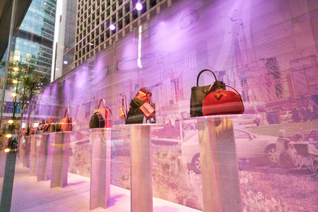 HONG KONG, CHINA - CIRCA JANUARY, 2019: Prada storefront in Hong Kong.のeditorial素材