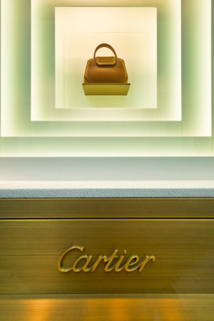 HONG KONG, CHINA - CIRCA JANUARY, 2019: a bag on display at Cartier store in Hong Kong.のeditorial素材