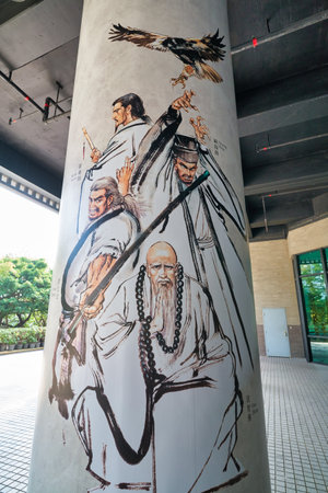 HONG KONG - JANUARY 23, 2019:  characters from Jin Yong's Wuxia novels seen at Hong Kong Heritage Museum.のeditorial素材