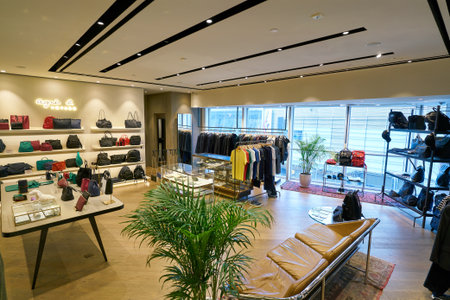 HONG KONG, CHINA - JANUARY 22, 2019: interior shot of Agnes B store in Hong Kong.