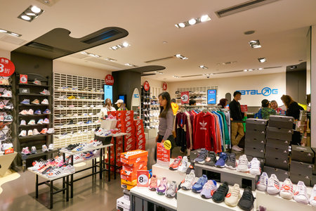 HONG KONG, CHINA - CIRCA JANUARY, 2019: interior shot of a store at New Town Plaza in Hong Kong.