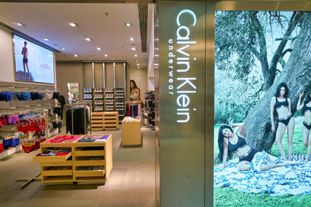 HONG KONG, CHINA - JANUARY 23, 2019: Calvin Klein storefront at New Town Plaza shopping mall in Sha Tin.のeditorial素材
