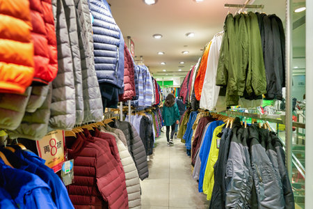 HONG KONG - JANUARY 22, 2019: interior shot of Bossini shop. Bossini International Holdings Limited...
