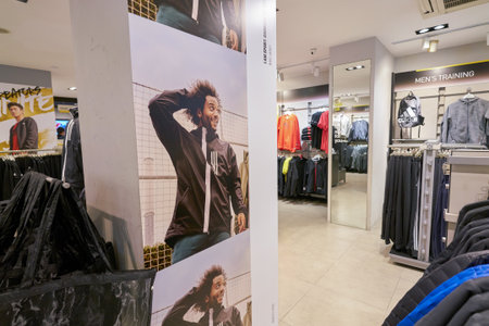 HONG KONG, CHINA - CIRCA JANUARY, 2019: interior shot of Adidas store in Hong Kong.