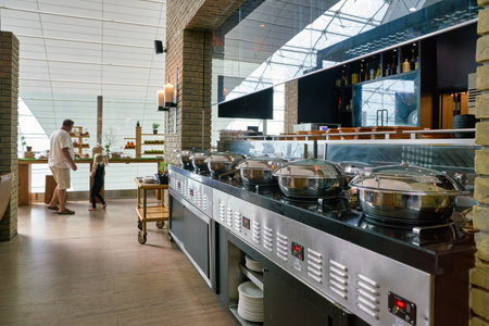 DUBAI, UAE - CIRCA JANUARY 2019: interior shot of Cadiz Tapas Bar at Dubai International Airport.のeditorial素材