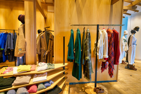 HONG KONG, CHINA - CIRCA JANUARY, 2019: interior shot of 45R clothing shop at ifc mall in Hong Kong.のeditorial素材