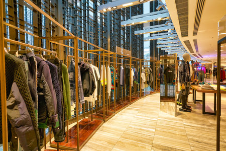 HONG KONG, CHINA - JANUARY 22, 2019: interior shot of Lane Crawford in Hong Kong. Lane Crawford is a retail company with speciality stores selling luxury goods in Hong Kong and Mainland China.のeditorial素材