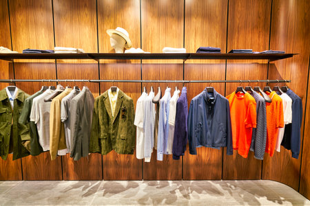 HONG KONG, CHINA - CIRCA JANUARY, 2019: interior shot of Brioni store at ifc mall in Hong Kong. Brioni is an Italian menswear couture houseのeditorial素材