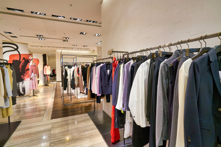 HONG KONG, CHINA - JANUARY 22, 2019: interior shot of Lane Crawford in Hong Kong. Lane Crawford is a retail company with speciality stores selling luxury goods in Hong Kong and Mainland China.のeditorial素材