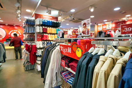 HONG KONG - JANUARY 22, 2019: interior shot of Giordano store. Giordano International Limited is a...