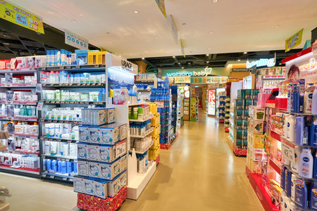 HONG KONG, CHINA - CIRCA JANUARY, 2019: interior shot of a store in Hong Kong.のeditorial素材