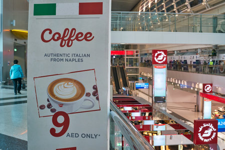 DUBAI, UAE - CIRCA JANUARY 2019: advertisement poster seen in Dubai International Airport.