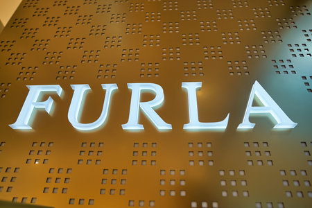 HONG KONG, CHINA - CIRCA JANUARY, 2019: close up shot of Furla sign seen at Elements shopping mall.