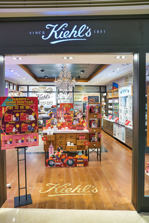 HONG KONG, CHINA - CIRCA JANUARY, 2019: entrance to Kiehl's store in Elements shopping mall.のeditorial素材