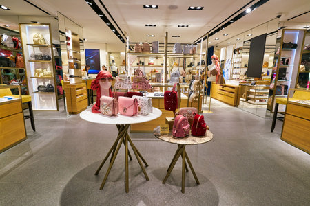 HONG KONG, CHINA - CIRCA JANUARY, 2019: interior shot of MCM store in New Town Plaza shopping mall...