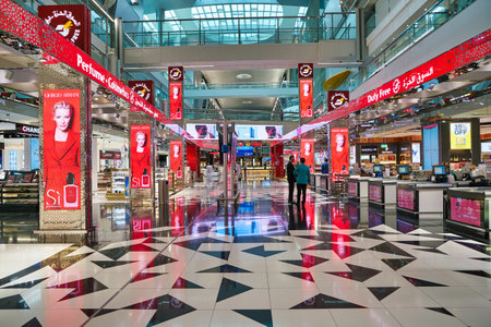 DUBAI, UAE - CIRCA JANUARY 2019: interior shot of Dubai International Airport.のeditorial素材