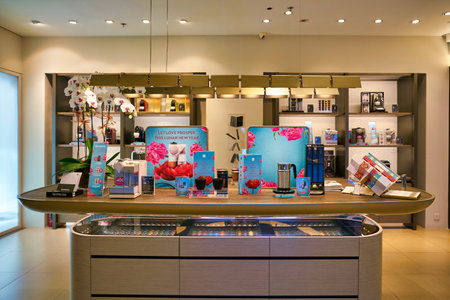HONG KONG, CHINA - CIRCA JANUARY, 2019: interior shot of Nespresso store in Elements shopping mall.