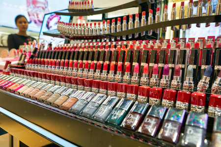 HONG KONG, CHINA - CIRCA JANUARY, 2019: cosmetic products on display at Christian Dior store in Elements shopping mall.のeditorial素材