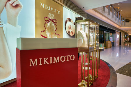 HONG KONG, CHINA - CIRCA JANUARY, 2019: Mikimoto jewelers on display in Elements shopping mall.のeditorial素材