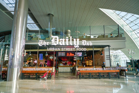 DUBAI, UAE - CIRCA JANUARY 2019: the Daily DXB urban street food at Dubai International Airport.のeditorial素材