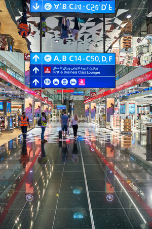 DUBAI, UAE - CIRCA JANUARY 2019: interior shot of Dubai International Airport.のeditorial素材