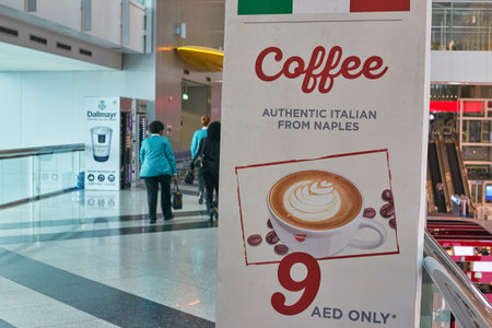DUBAI, UAE - CIRCA JANUARY 2019: advertisement poster seen in Dubai International Airport.のeditorial素材