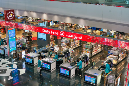 DUBAI, UAE - CIRCA JANUARY 2019: interior shot of Dubai International Airport.のeditorial素材