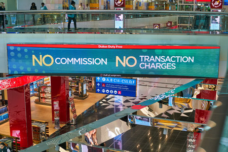 DUBAI, UAE - CIRCA JANUARY 2019: interior shot of Dubai International Airport.のeditorial素材