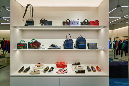 HONG KONG, CHINA - CIRCA JANUARY, 2019: goods on display at Kenzo store in New Town Plaza shopping mall in Hong Kong.のeditorial素材