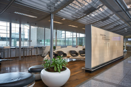 FRANKFURT AM MAIN, GERMANY - CIRCA JANUARY, 2020: leisure zone as seen at Frankfurt am Main Airport.のeditorial素材