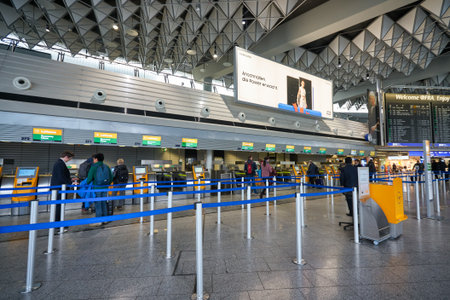 FRANKFURT AM MAIN, GERMANY - CIRCA JANUARY, 2020: check-in area at Frankfurt am Main Airport,...