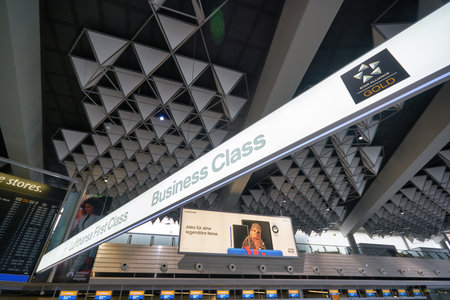 FRANKFURT AM MAIN, GERMANY - CIRCA JANUARY, 2020: interior shot of Frankfurt am Main Airport.のeditorial素材