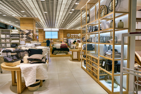 BERLIN, GERMANY - CIRCA SEPTEMBER, 2019: interior shot of Zara Home store in Mall of Berlin.のeditorial素材