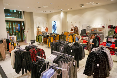 BERLIN, GERMANY - CIRCA SEPTEMBER, 2019: interior shot of C&A store in Berlin.