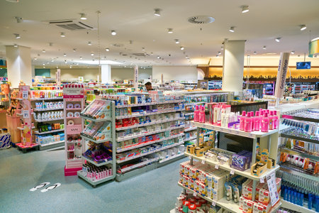 BERLIN, GERMANY - CIRCA SEPTEMBER, 2019: interior shot of dm store. dm-drogerie markt is a chain of...
