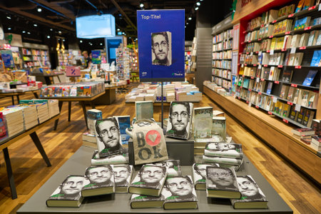 BERLIN, GERMANY - CIRCA SEPTEMBER, 2019: books on display at Thalia store in Mall of Berlin.のeditorial素材