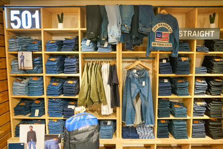 BERLIN, GERMANY - CIRCA SEPTEMBER, 2019: interior shot of Levi's store in Berlin.