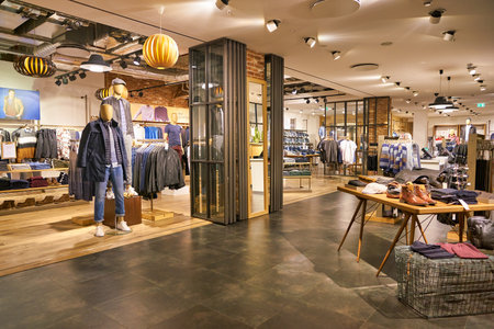 BERLIN, GERMANY - CIRCA SEPTEMBER, 2019: interior shot of Esprit store in Berlin.