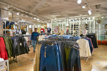 BERLIN, GERMANY - CIRCA SEPTEMBER, 2019: interior shot of a Pull&Bear store in Berlin. Pull&Bear is...