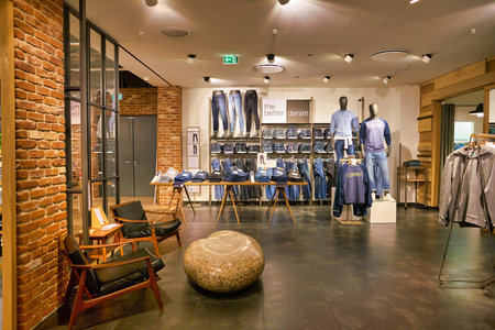 BERLIN, GERMANY - CIRCA SEPTEMBER, 2019: interior shot of Esprit store in Berlin.