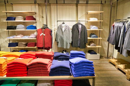 BERLIN, GERMANY - CIRCA SEPTEMBER, 2019: interior shot of United Colors of Benetton store in Berlin.のeditorial素材