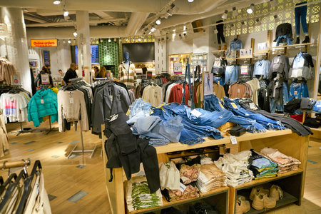 BERLIN, GERMANY - CIRCA SEPTEMBER, 2019: interior shot of a Pull&Bear store in Berlin. Pull&Bear is...
