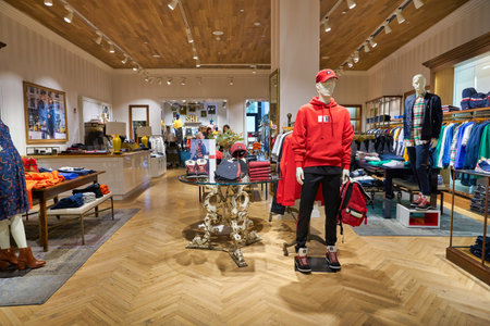 BERLIN, GERMANY - CIRCA SEPTEMBER, 2019: interior shot of Tommy Hilfiger store in Berlin.